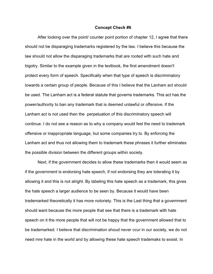 Business Law - Concept Check 6