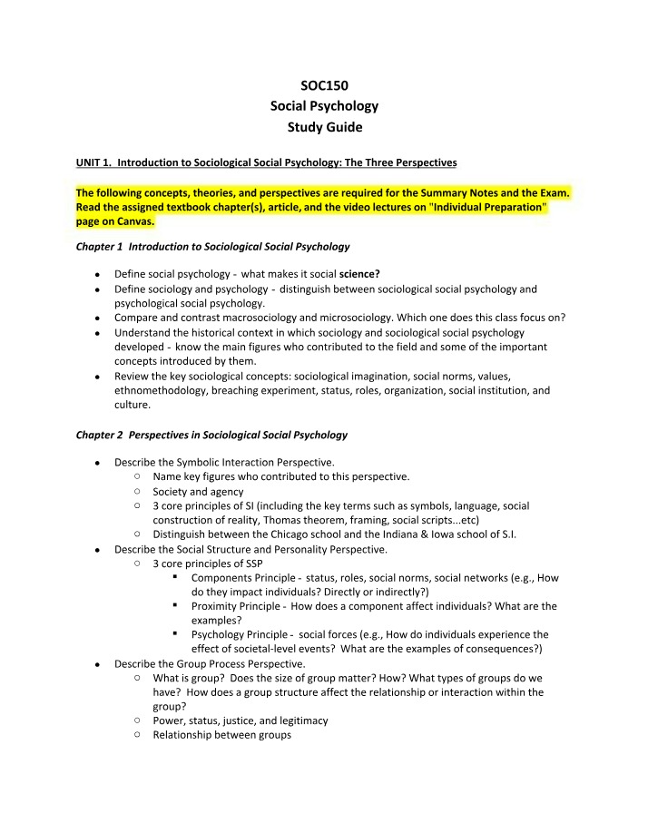 Unit 1 Study Guide for SCIENCE 326
