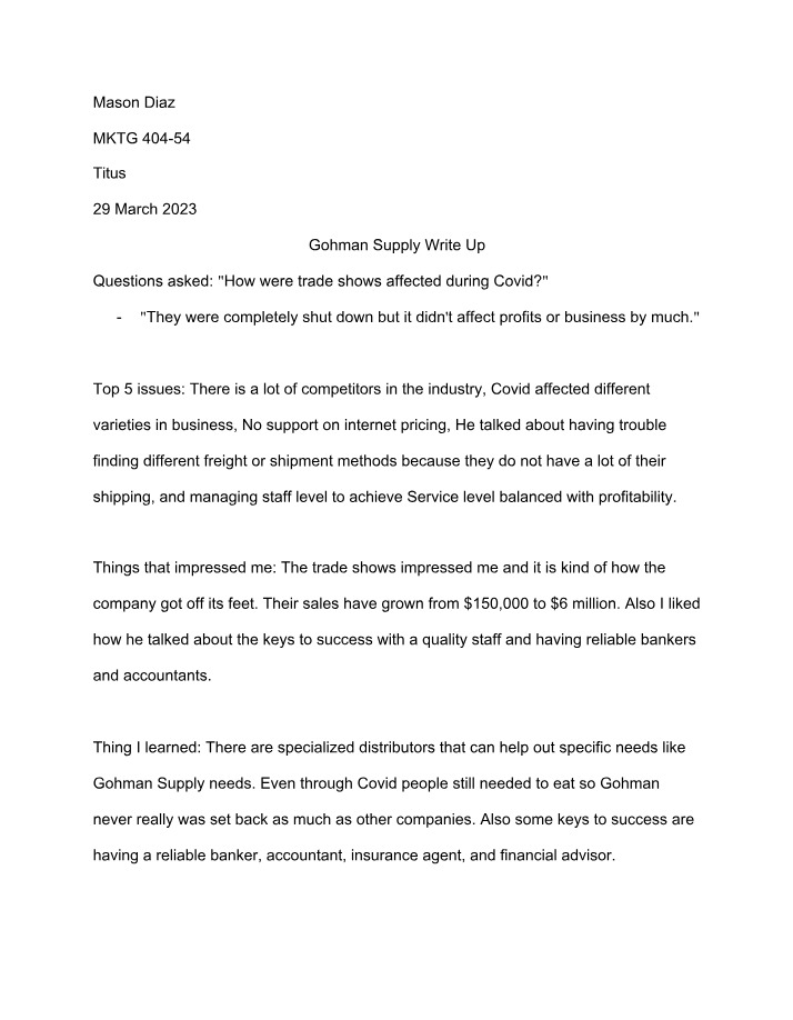 Write-Up for Gohman Supply