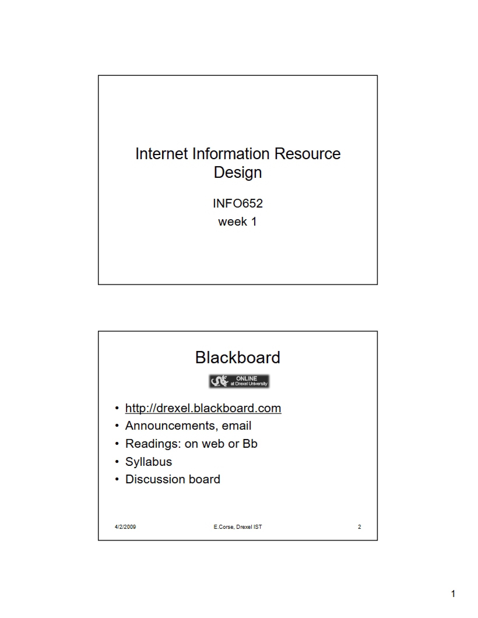 Design of Internet Information Resources