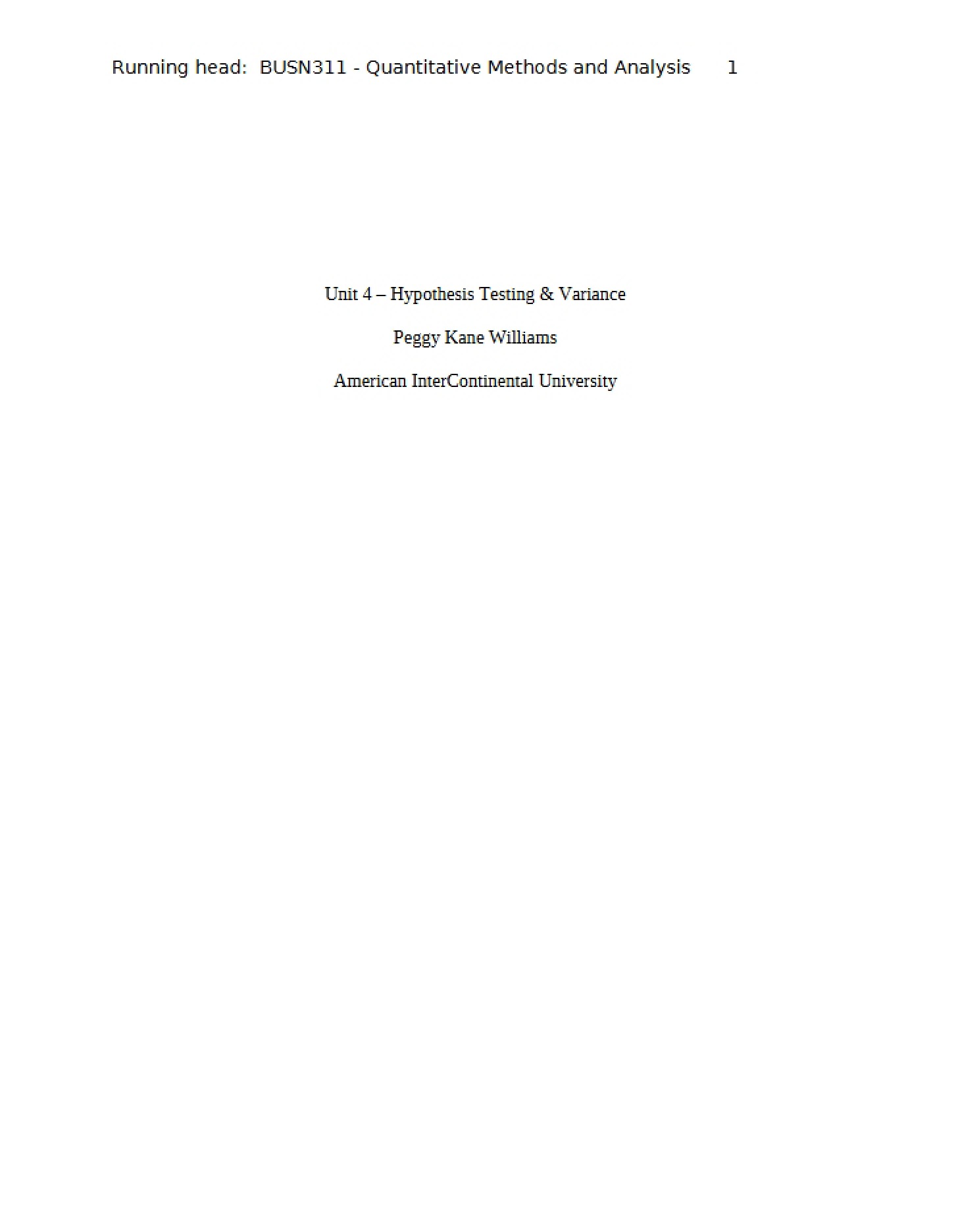 Variance and Hypothesis Testing (Unit 4)