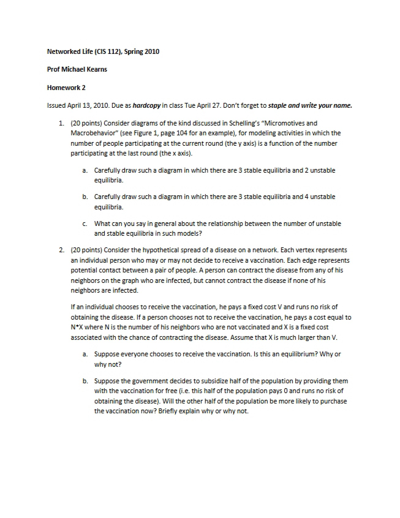 Homework Assignment CIS 112