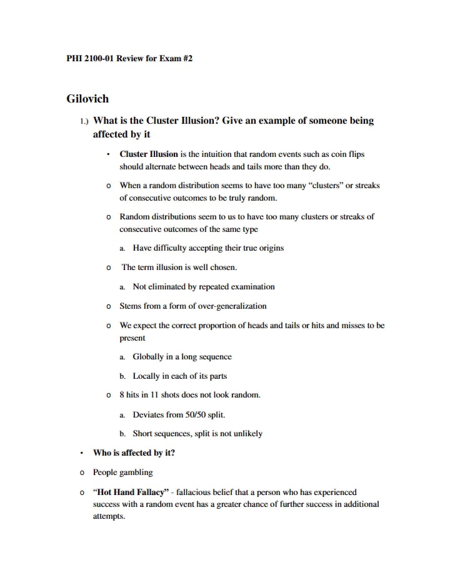 Exam 2 Review Material