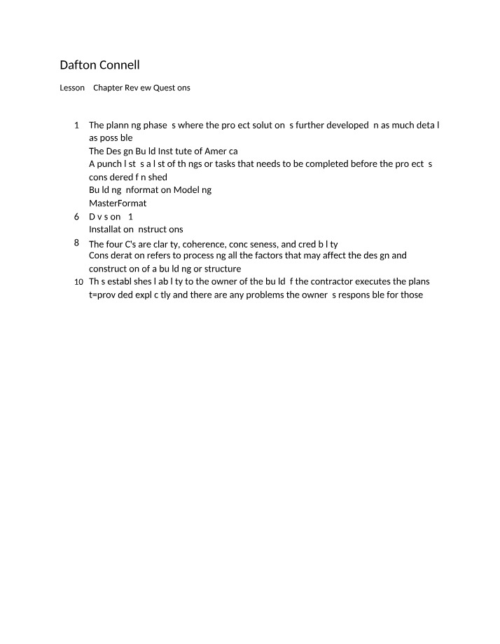 Chapter Review Questions - Lesson 2