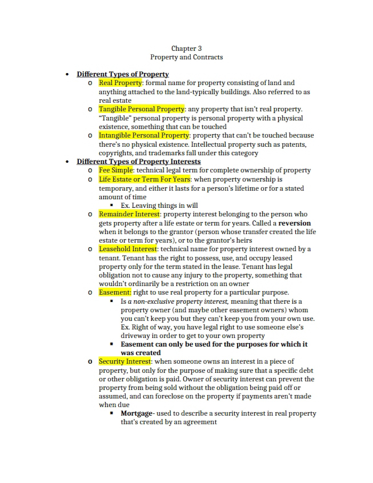 Contracts and Property