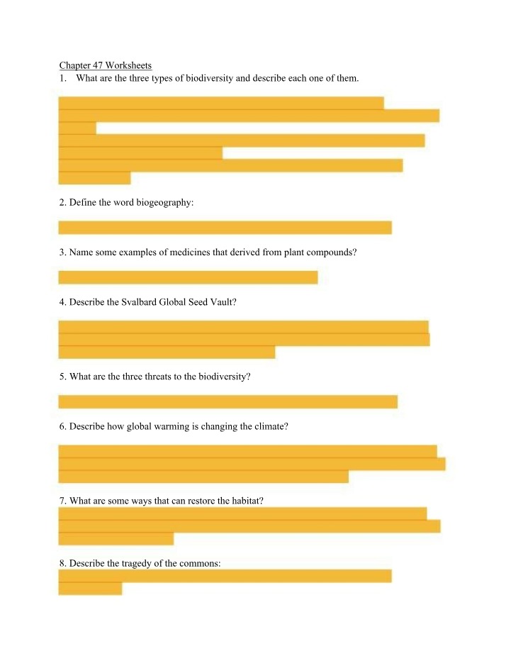 Worksheets for Chapter 47