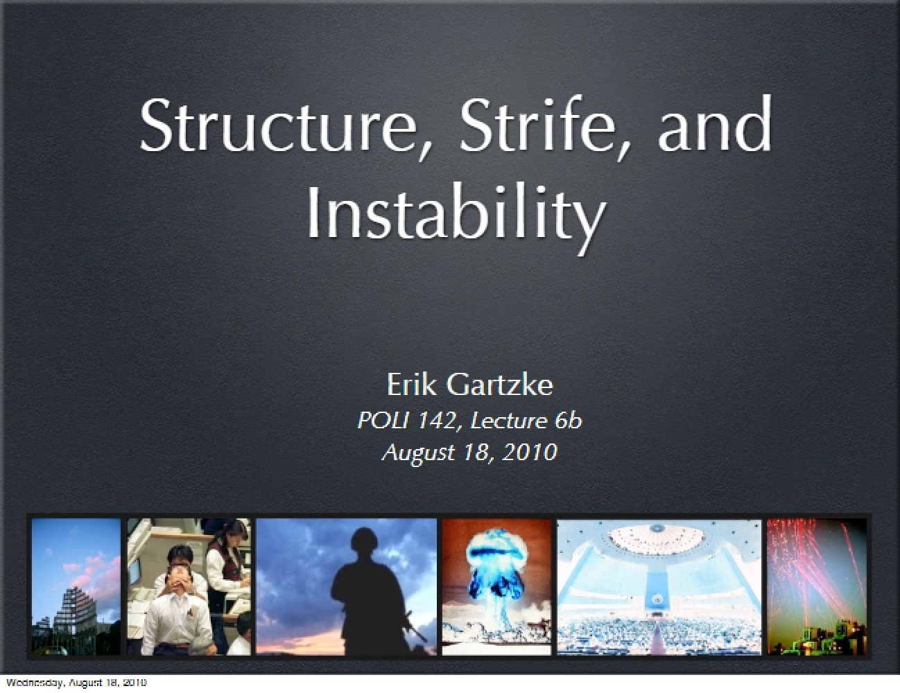 Institutional Structure and Global Instability 1