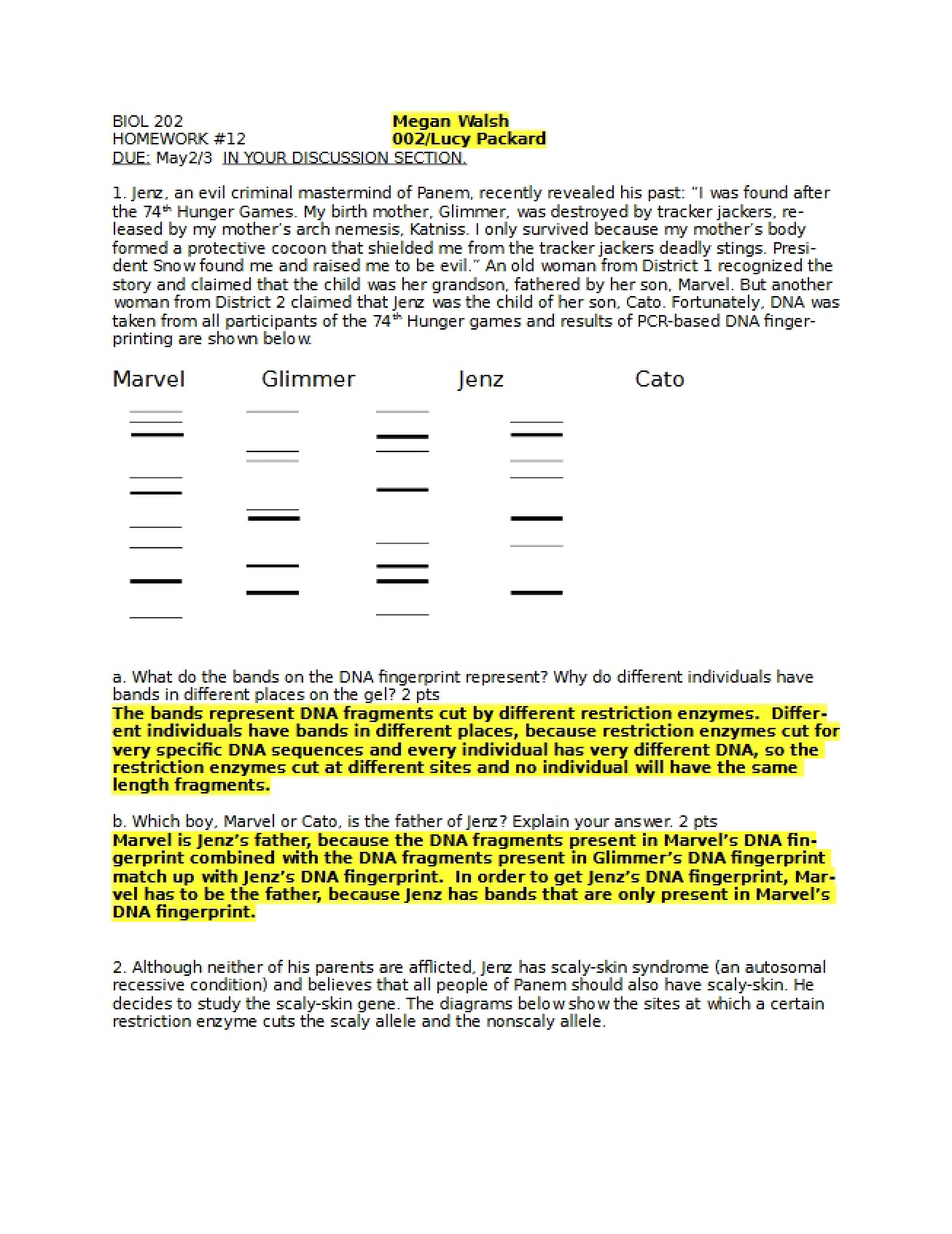 Genetics Bio HW 12