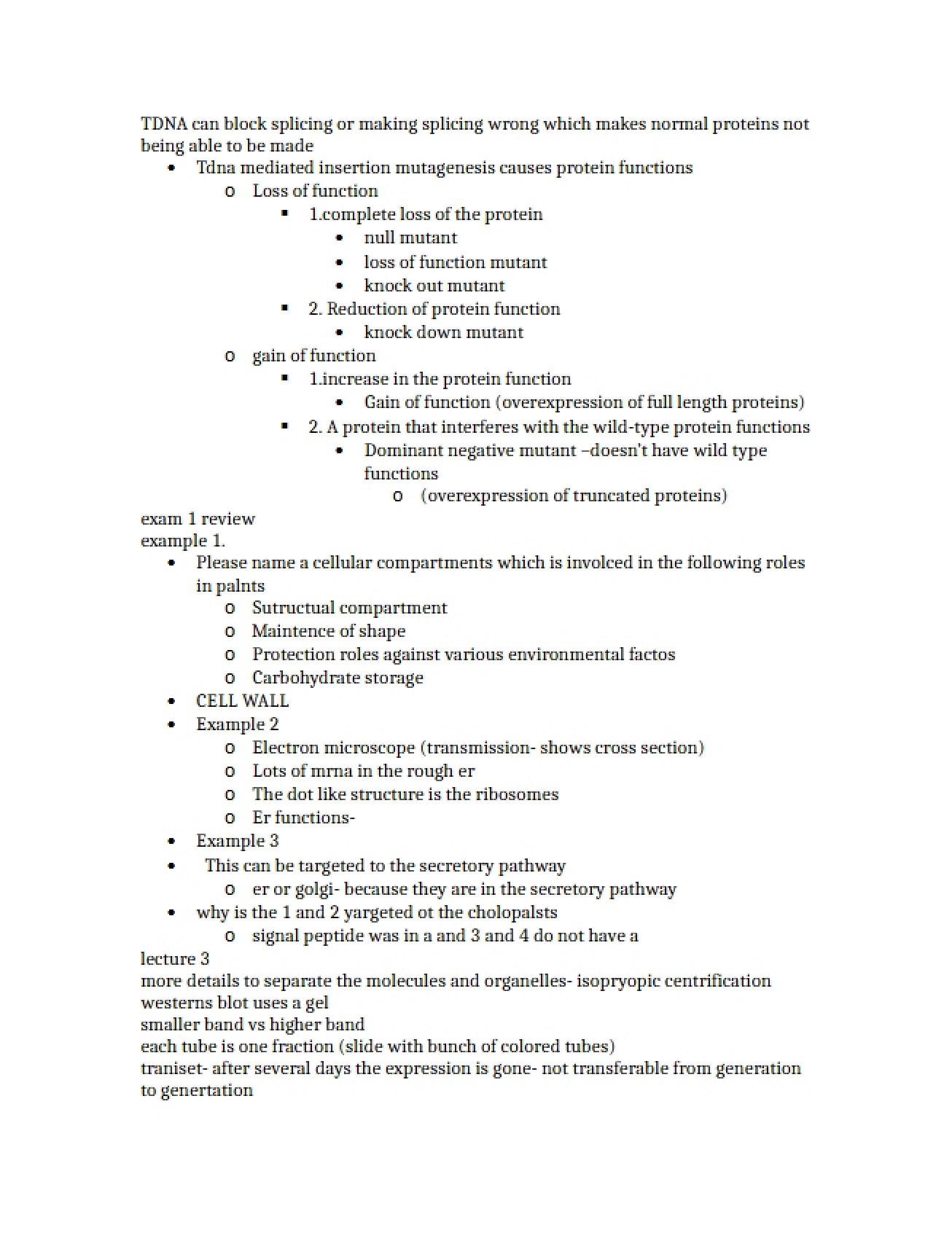 Review for Examination