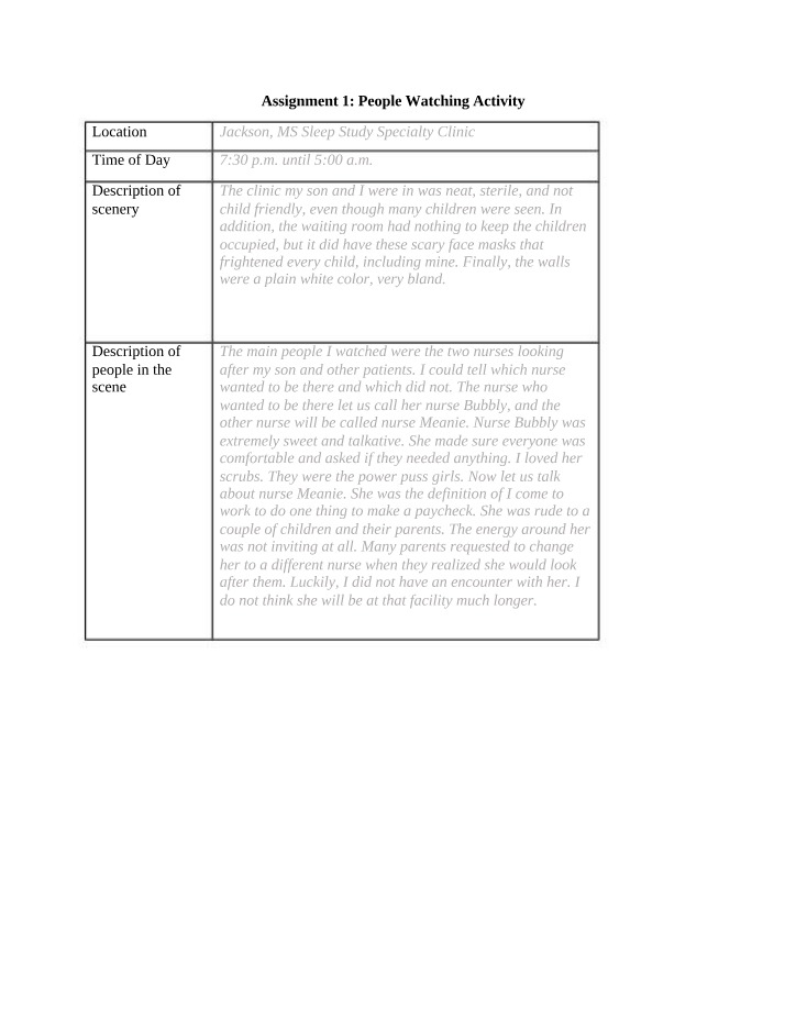 People Watching Activity Assignment 1 Final