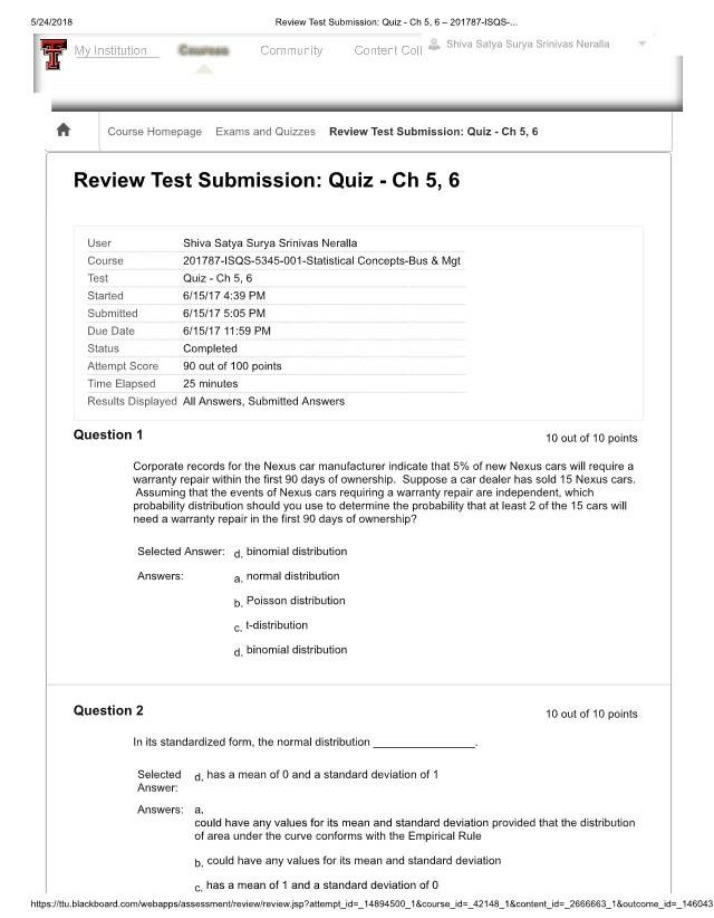 Quizzes 5 and 6