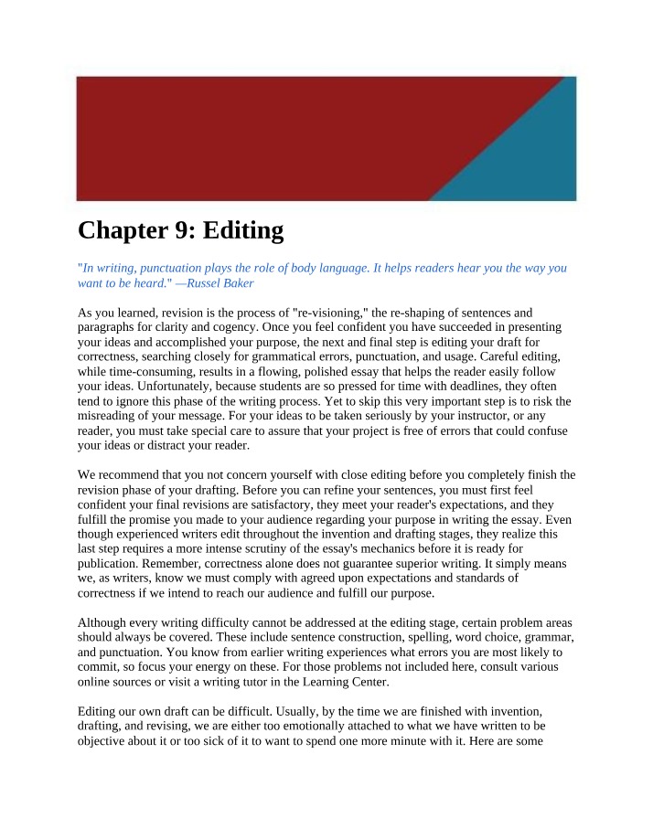 Editing Your Essay - The Final Polishing Step