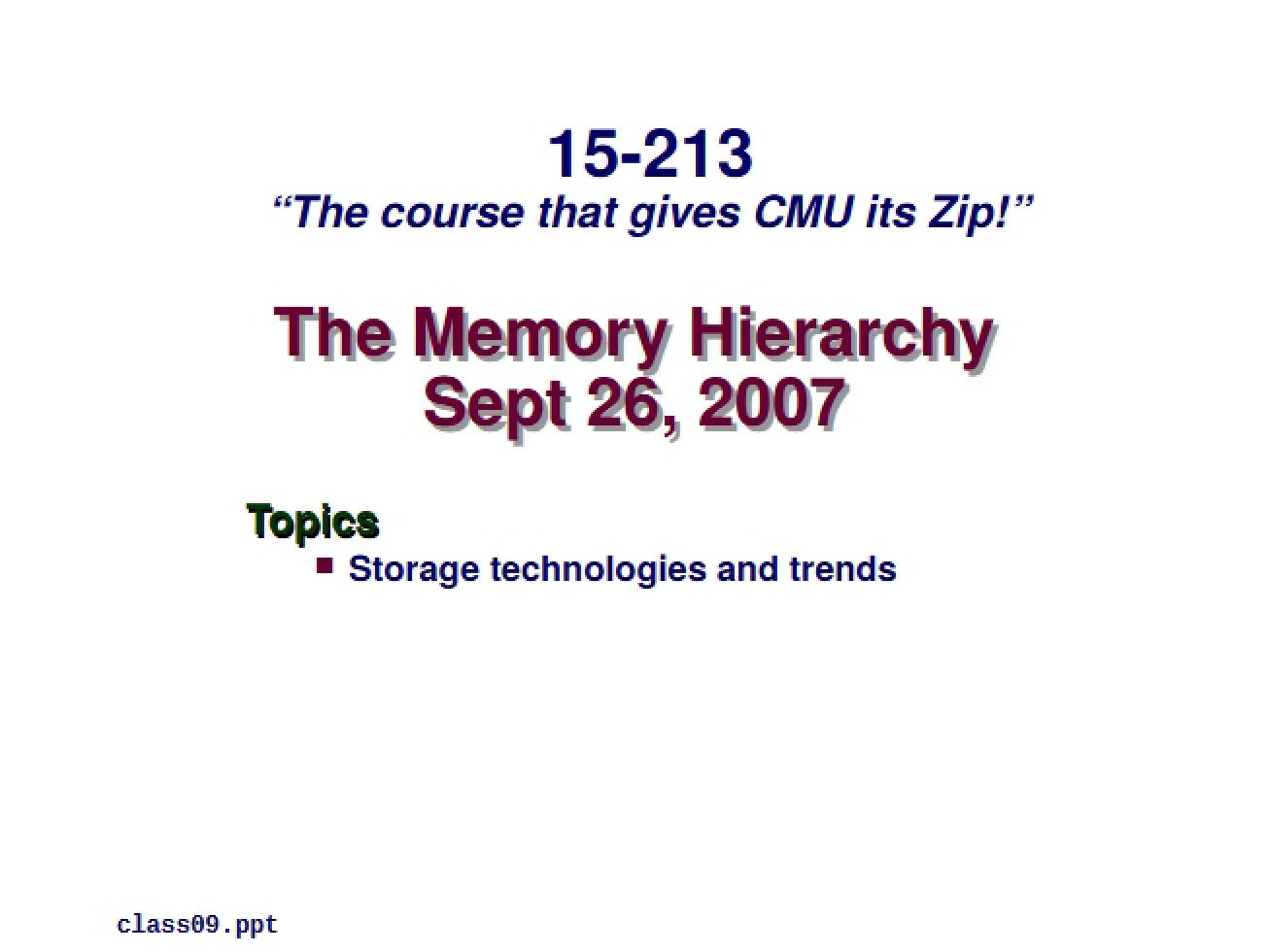 Part 3 Hierarchy of Memory