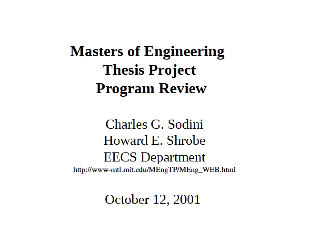 Engineering Masters Overview