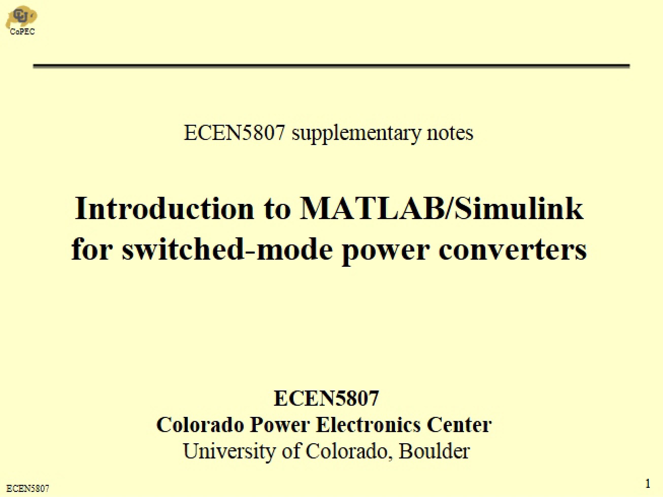 Introduction to MATLAB