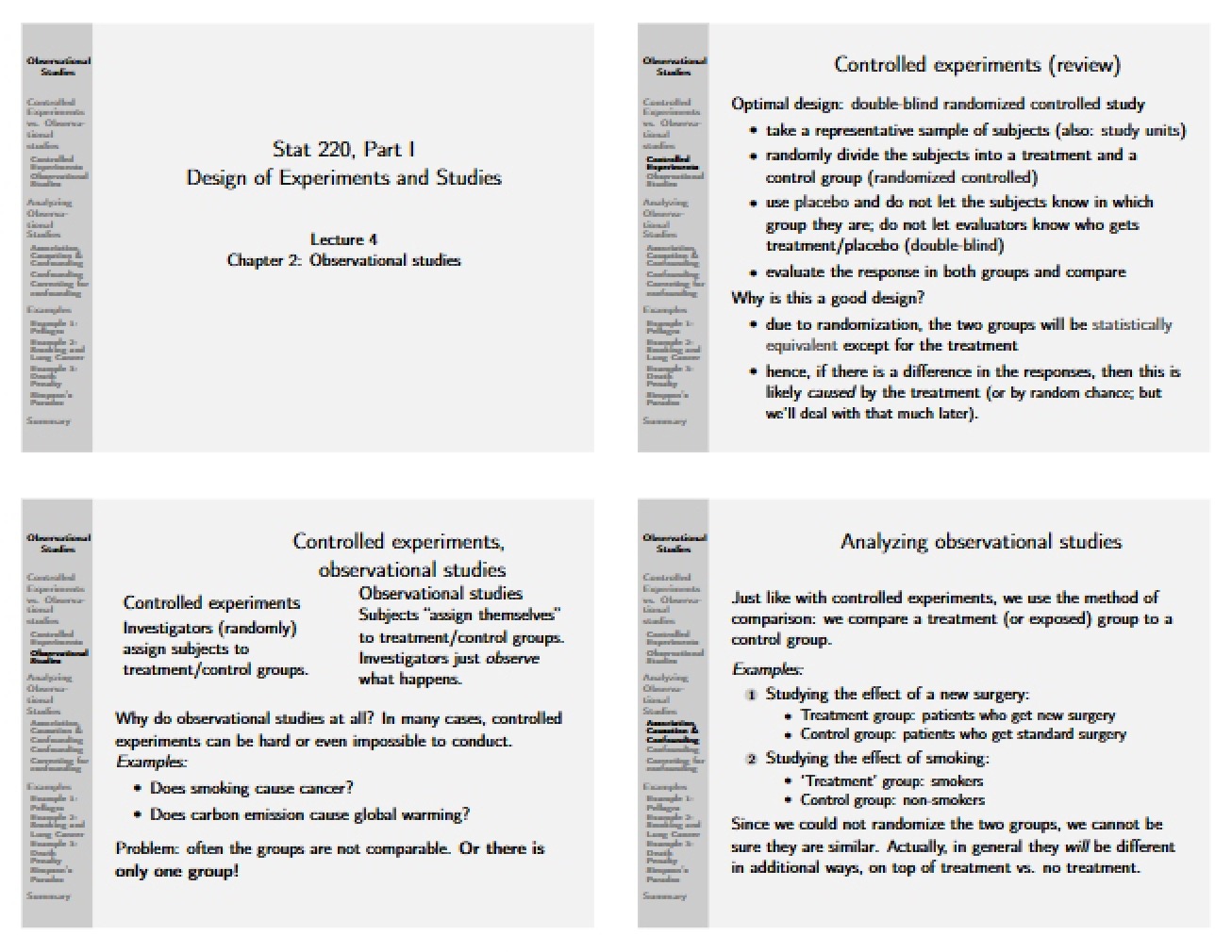 Studies via Observation