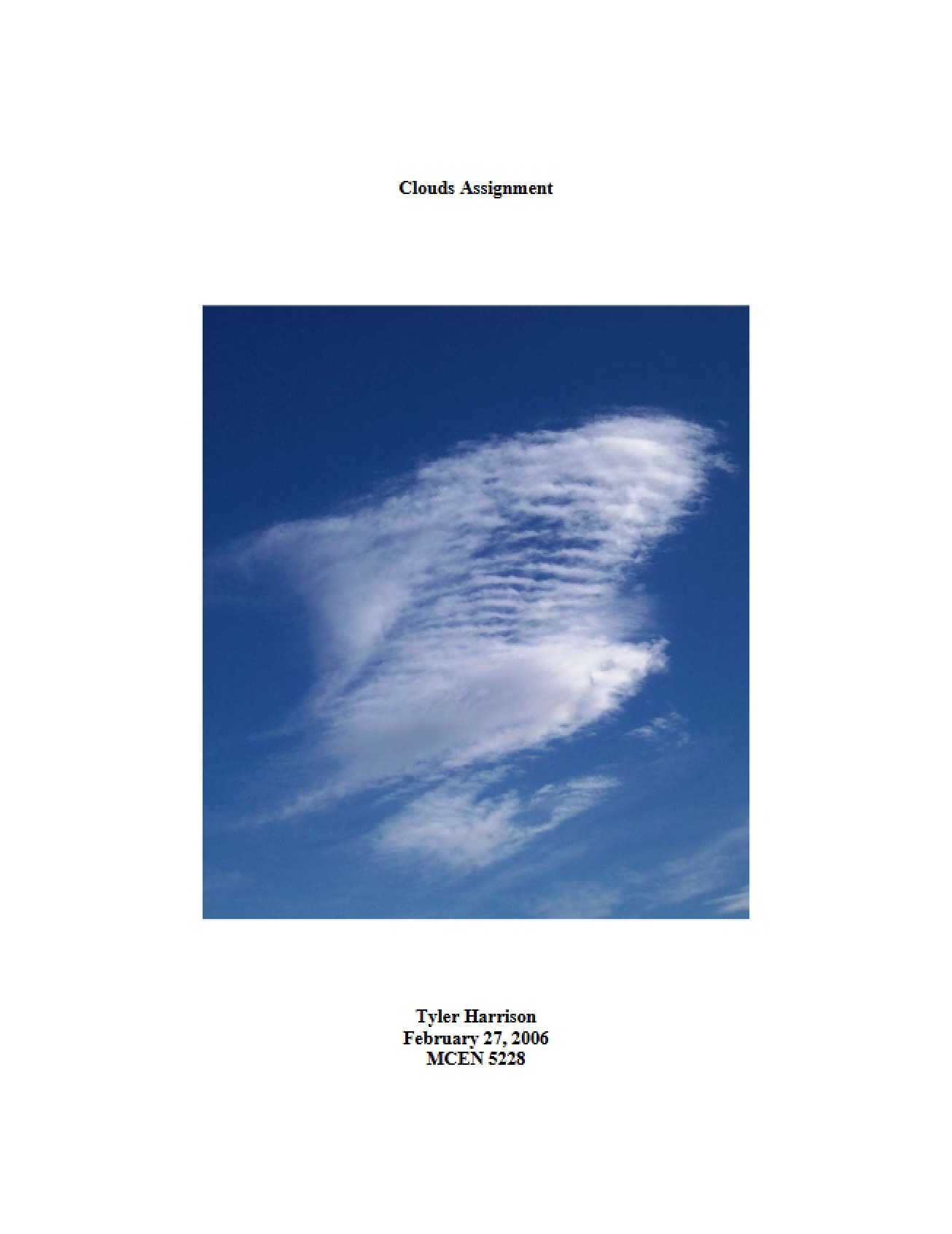 Clouds Assignment