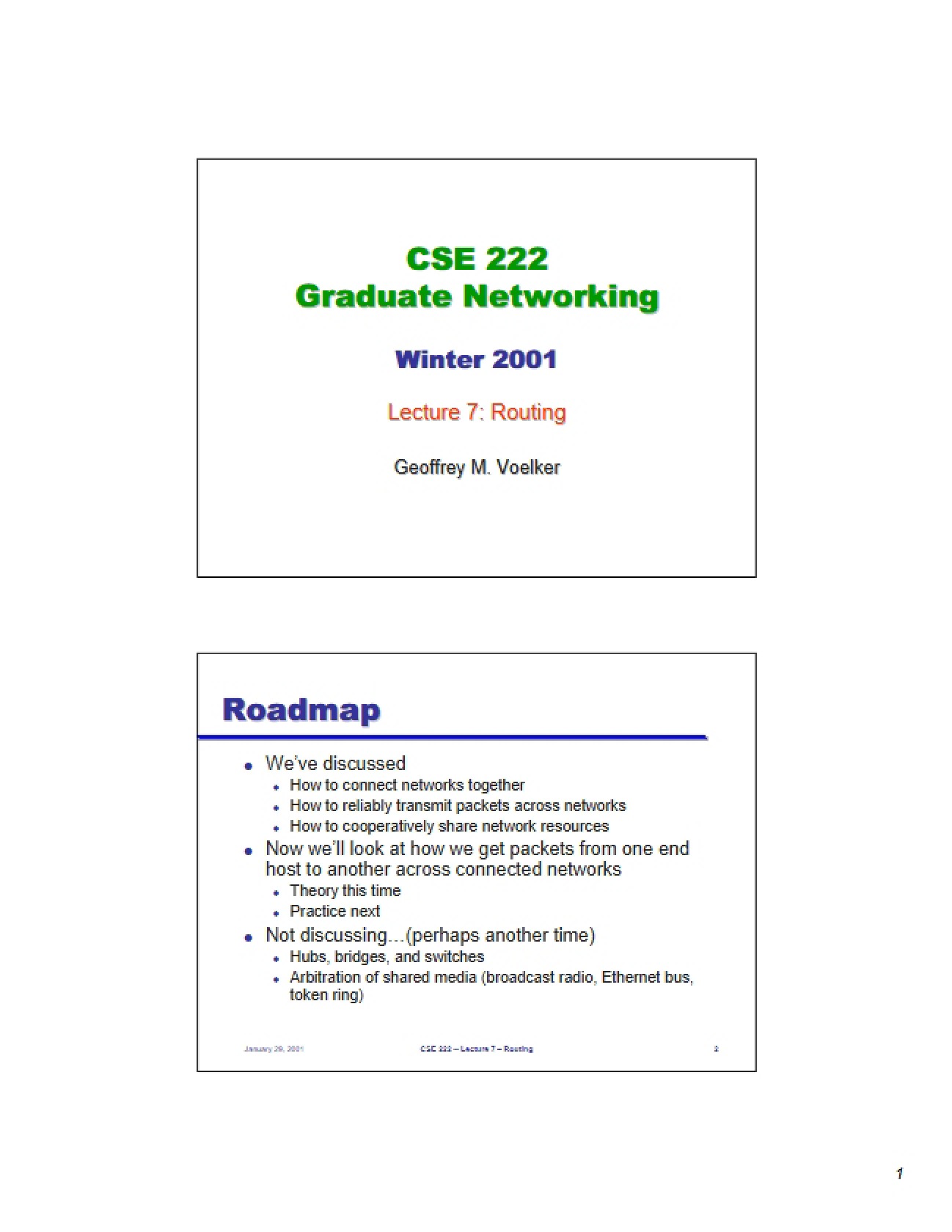 Network Routing Principles