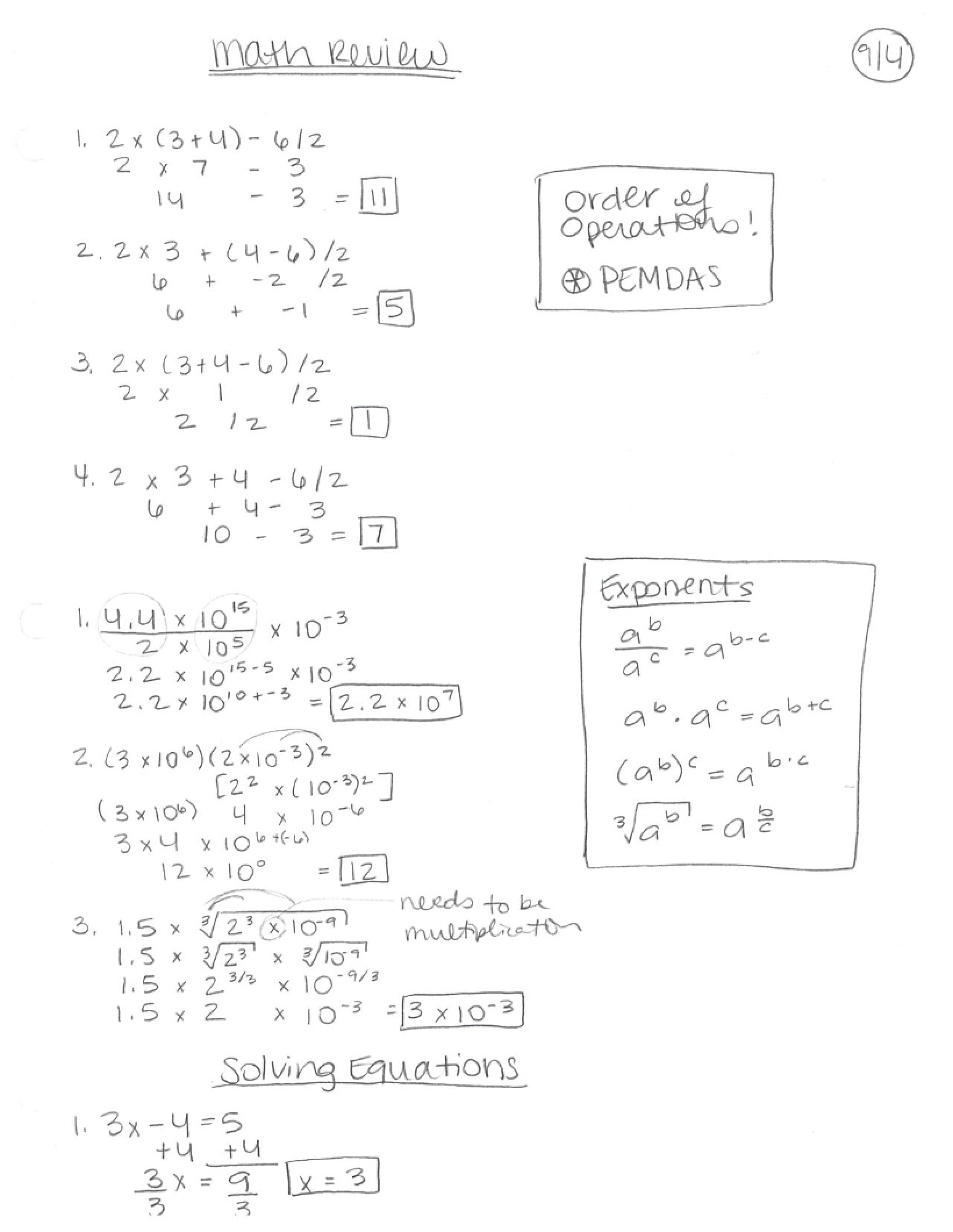 Review of Mathematics