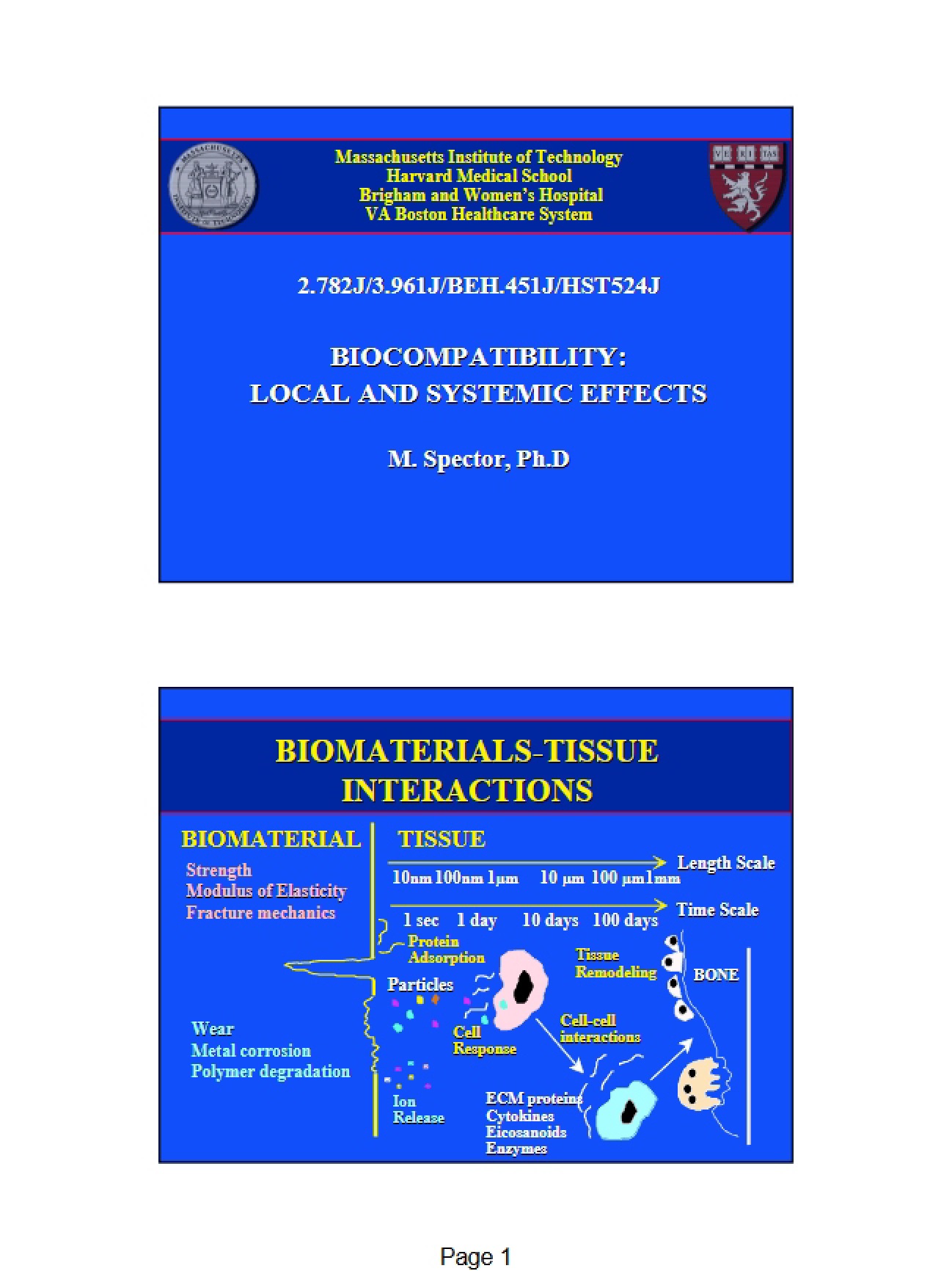Systemic and Local Effects: Biocompatibility