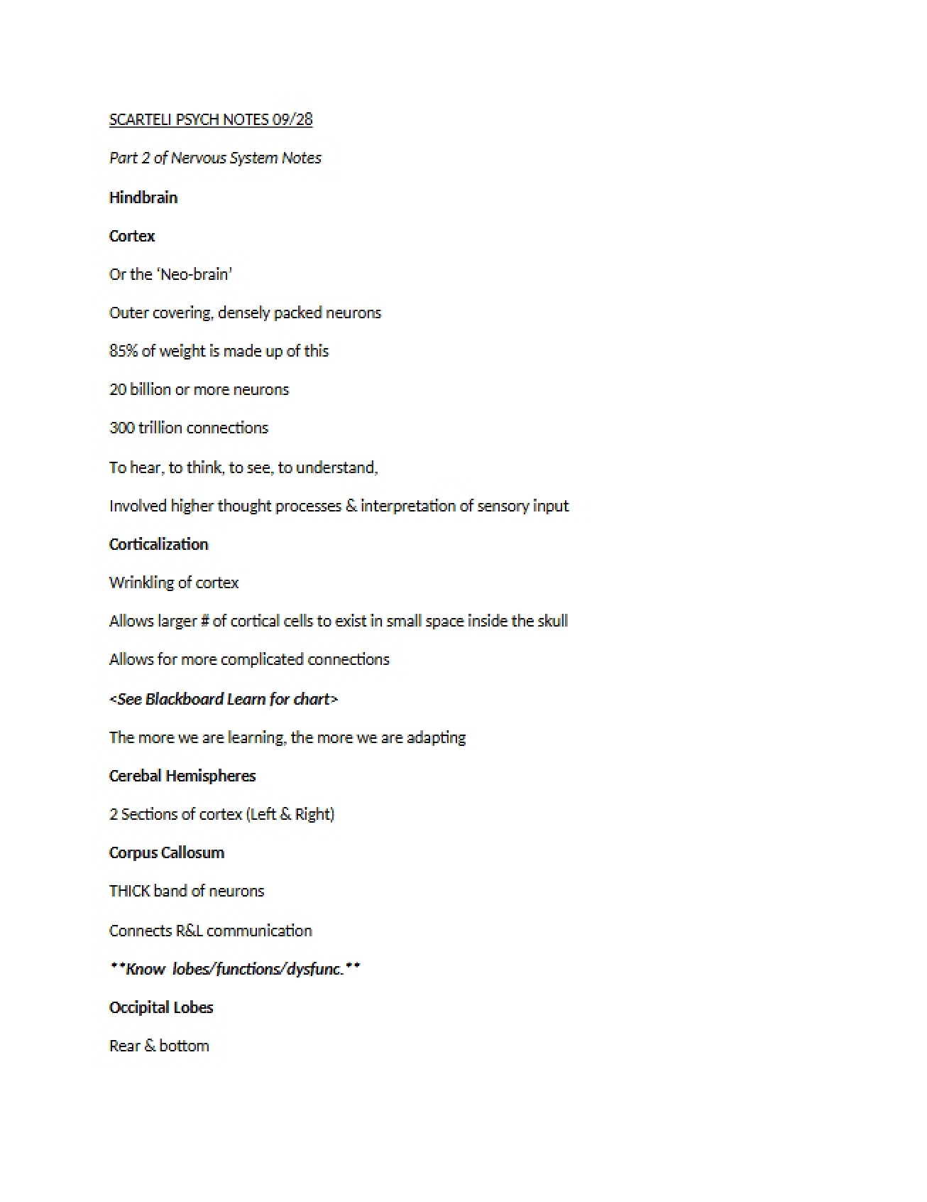 Class Notes for General Psychology (4)