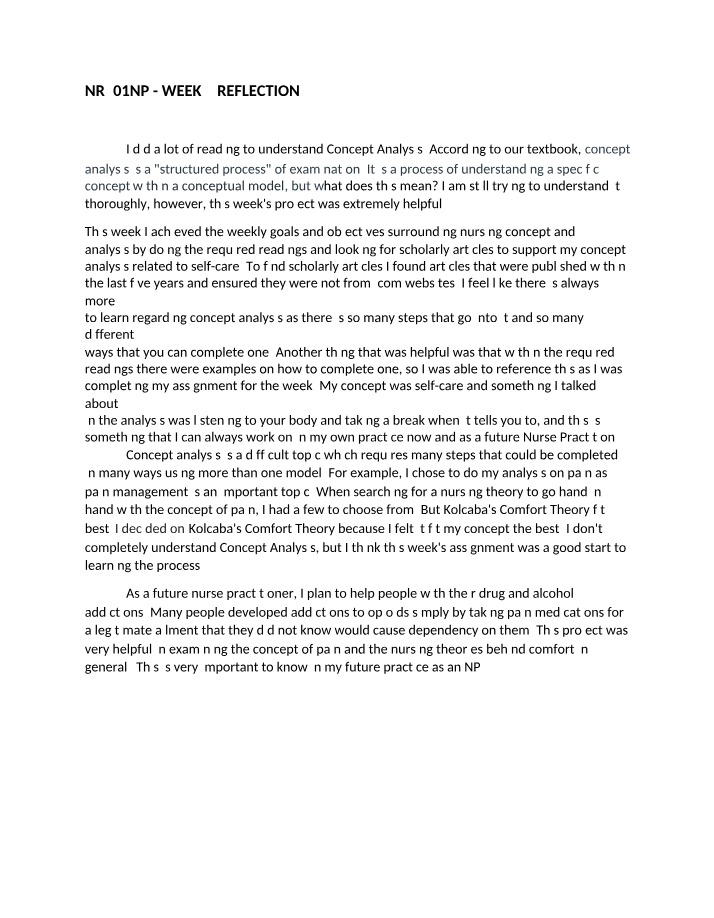 Week 3 Reflection for NR501NP