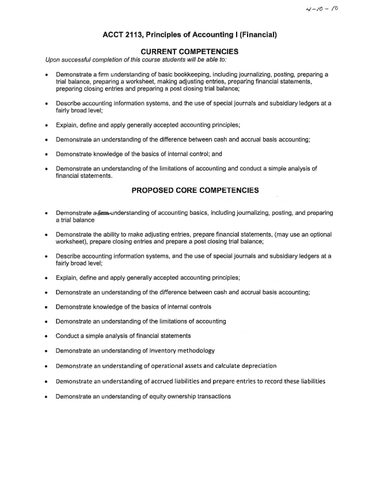 Overview of Current Competencies in Accounting