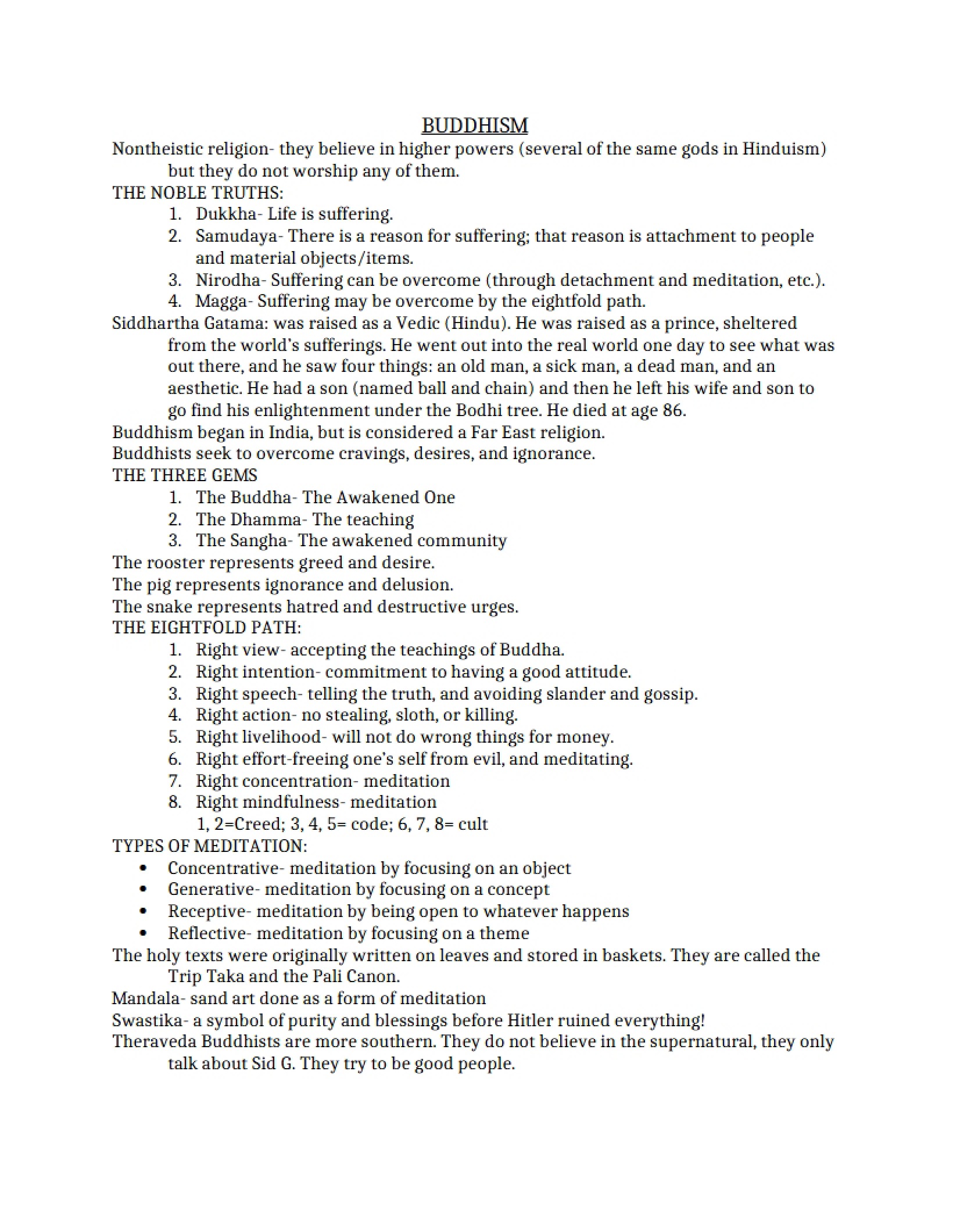 Concepts of Buddhism