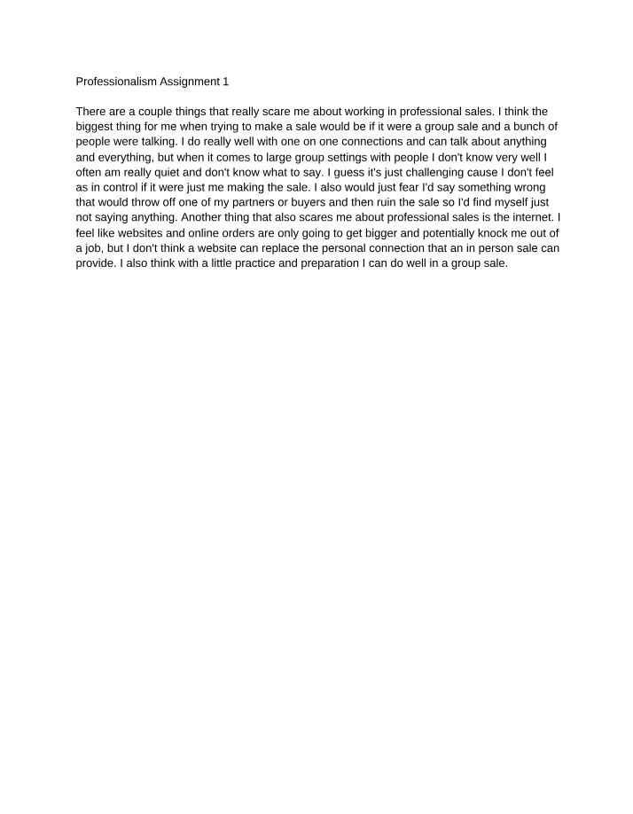 Will Kelly - Professionalism Assignment 1