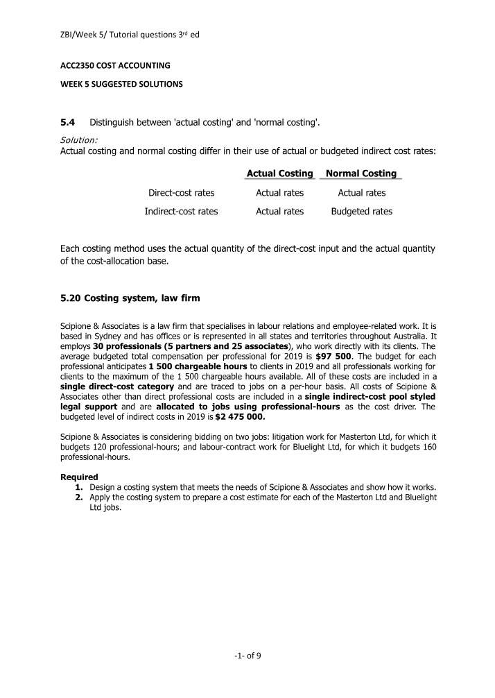 Tutorial Solutions for Week 5