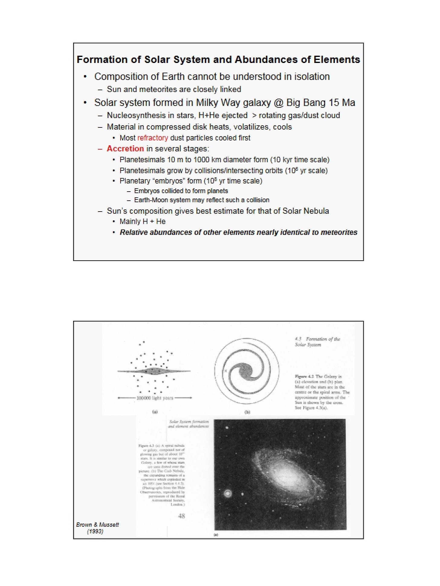 Notes from Lecture