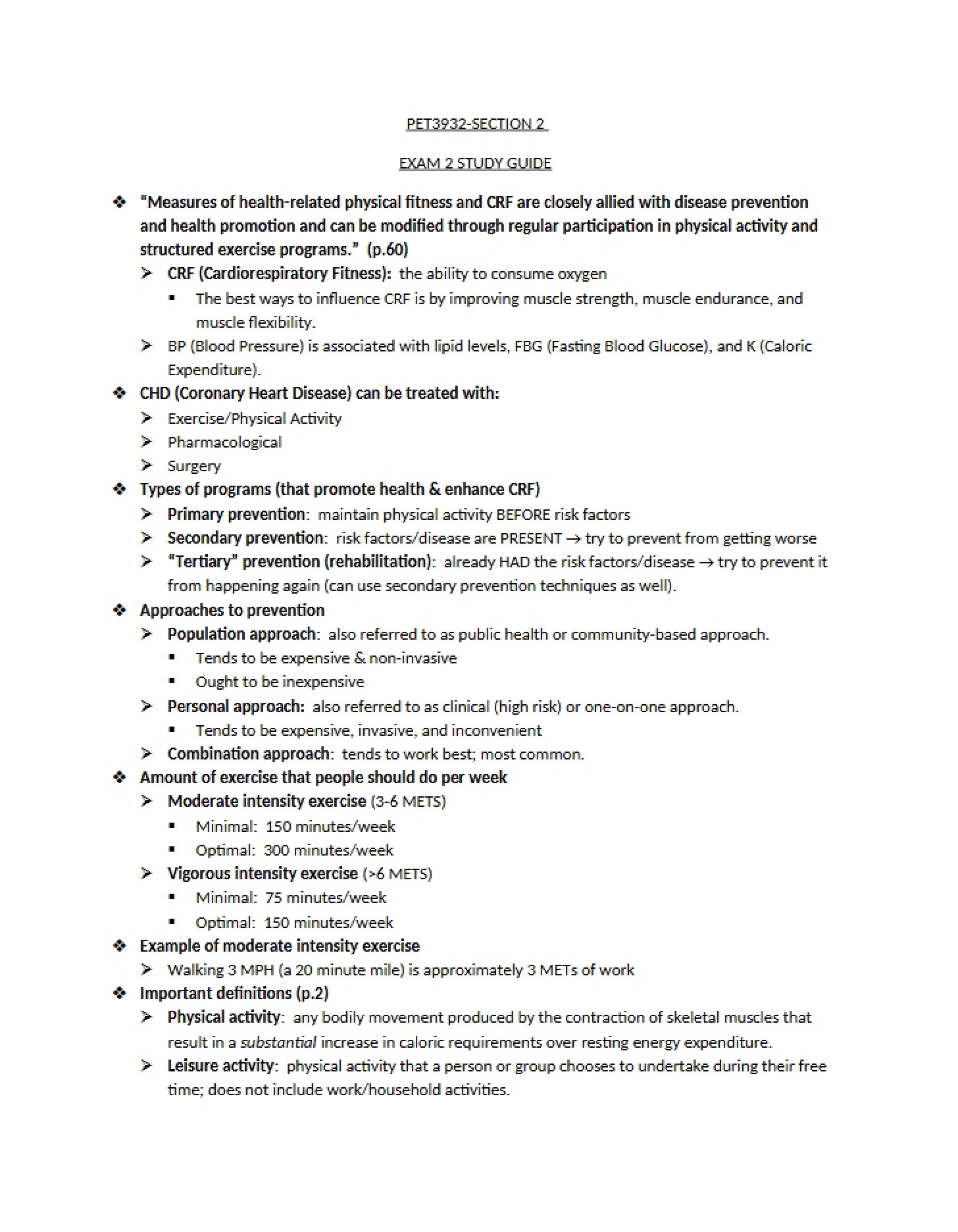 Study Guide for Exam 2