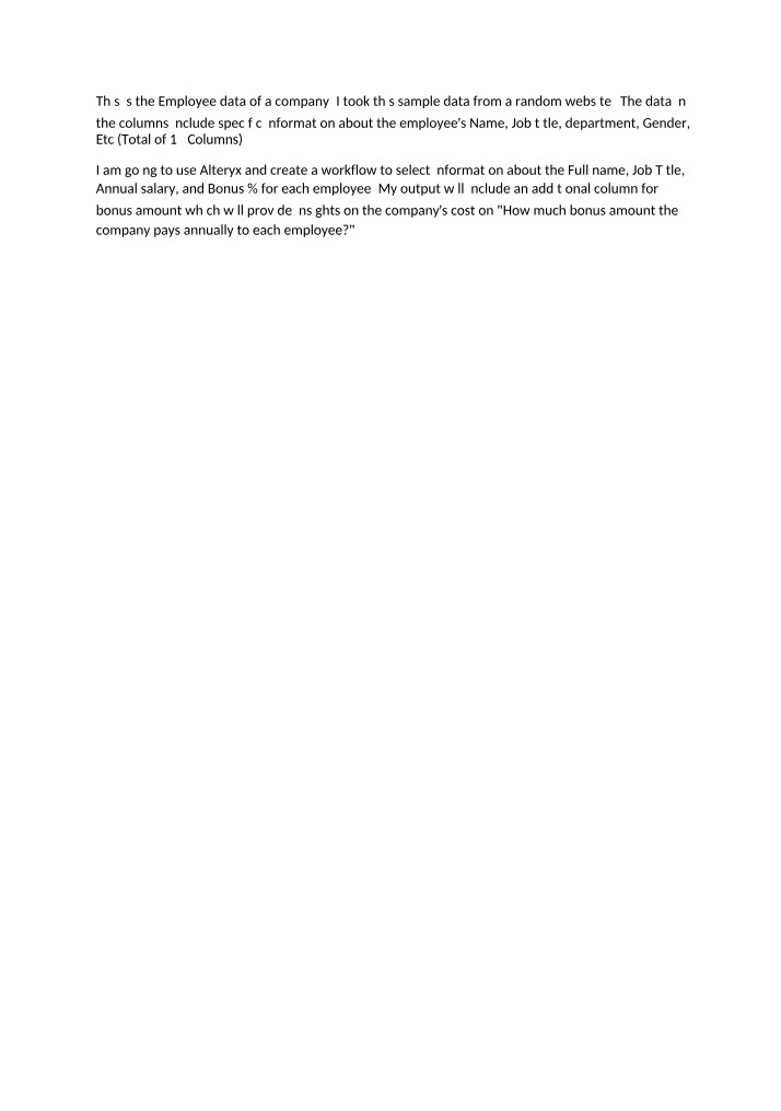 Data Science - Assignment Description