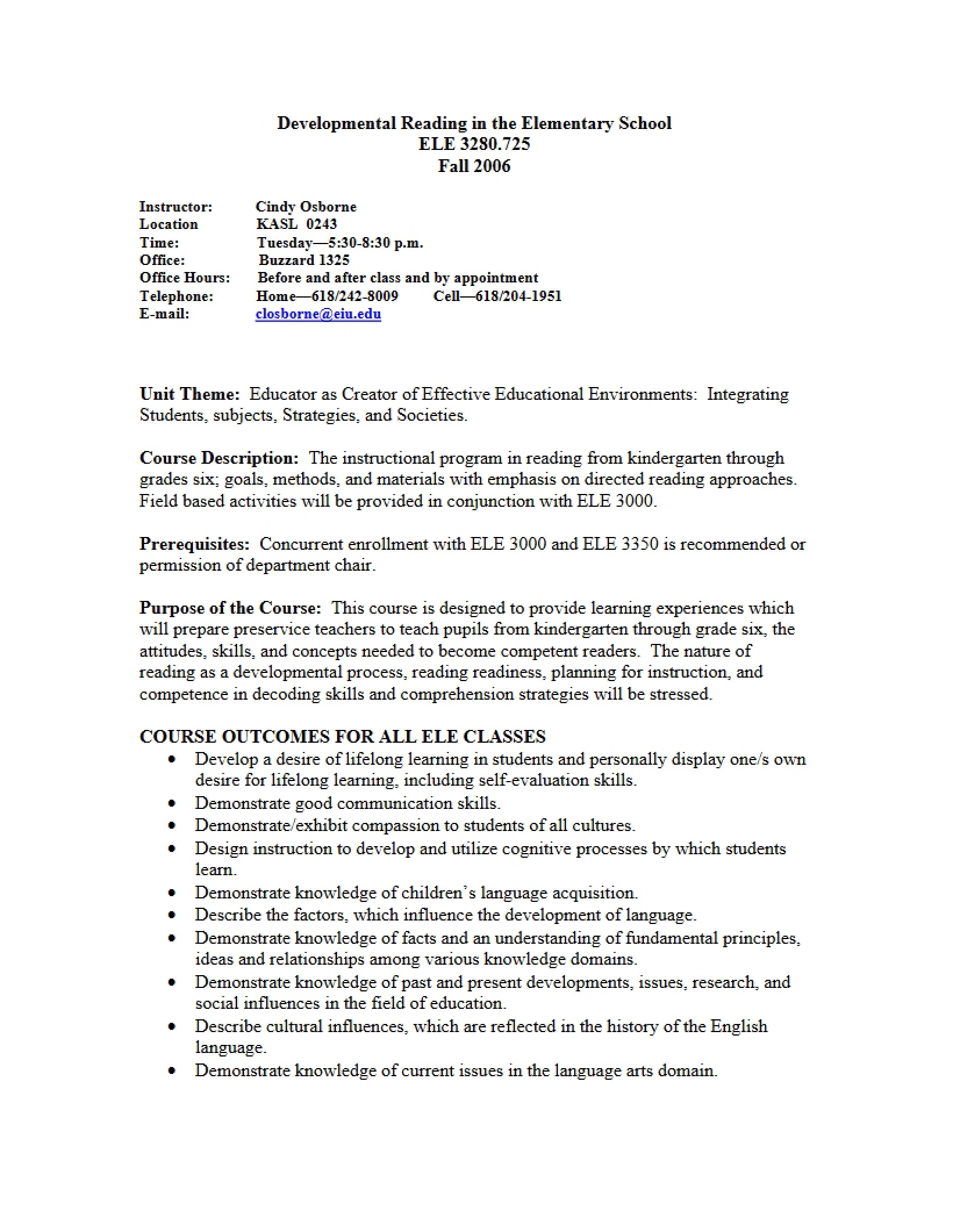 Syllabus - 3 Pages