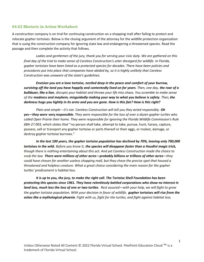 Worksheet for 04.02 Rhetoric in Action
