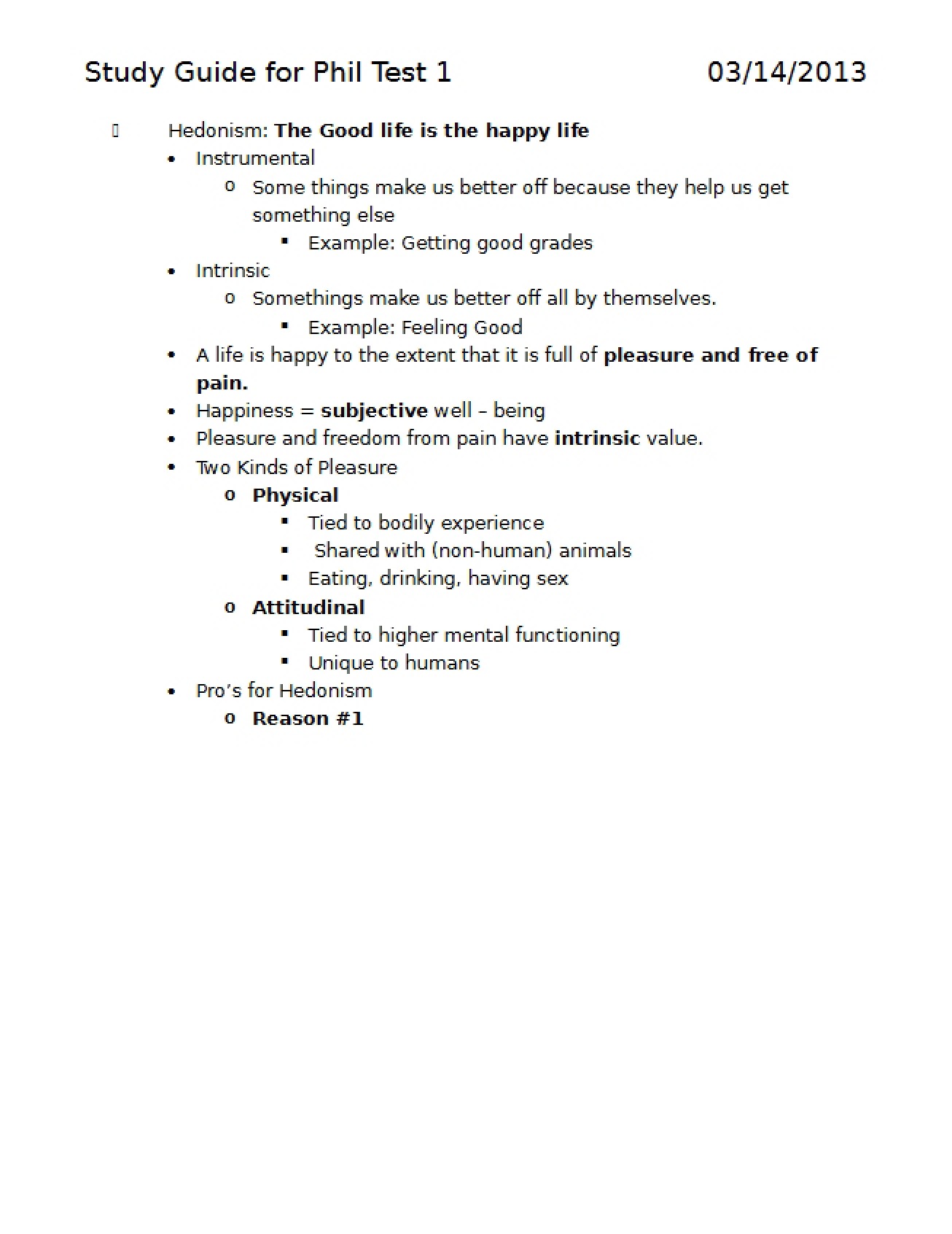 Version 2.0 Guide for Test 1
