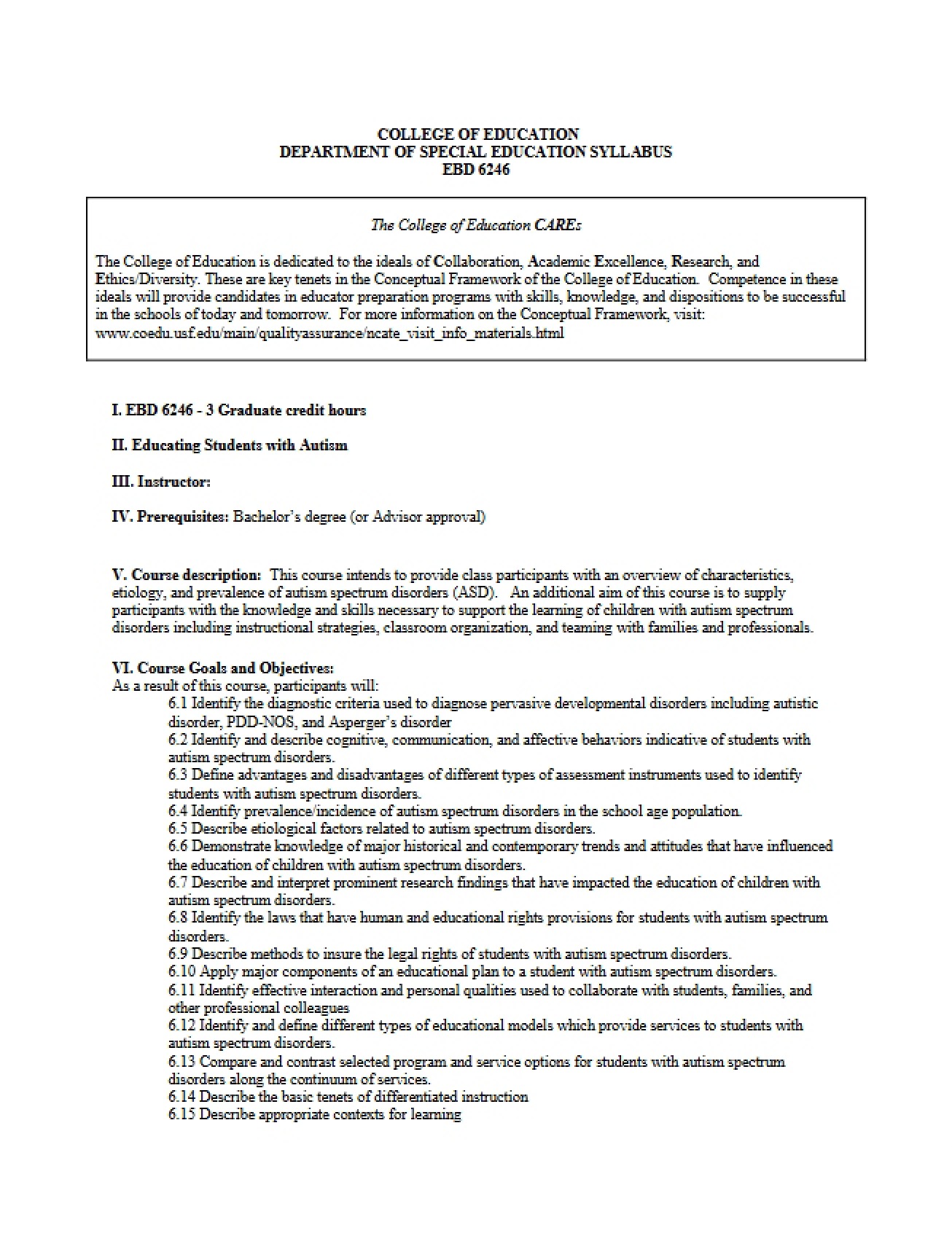 Course Syllabus Document