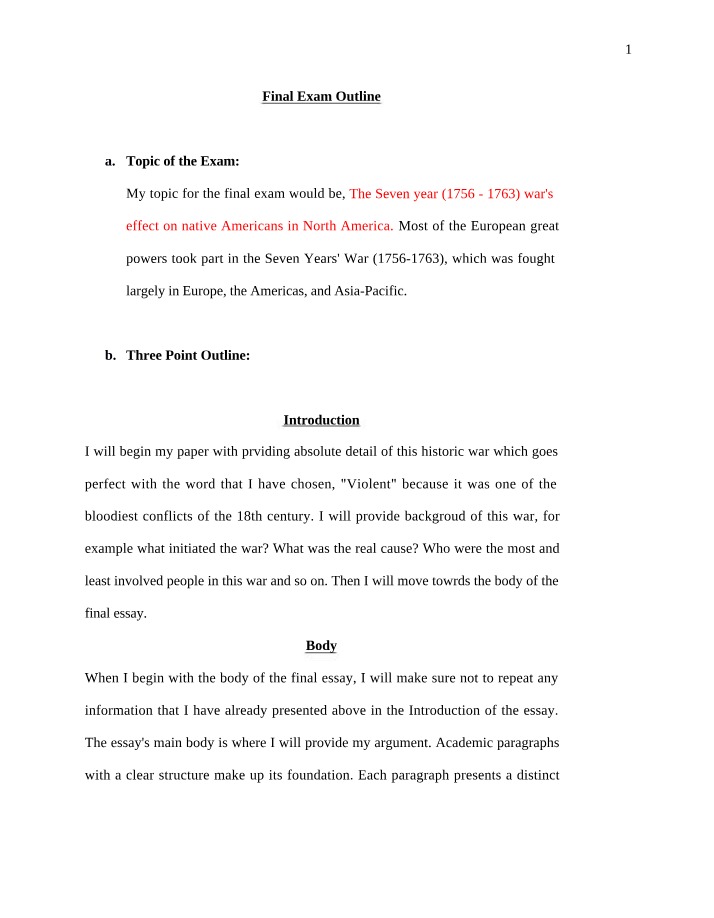 PHIL 1301 Final Exam Outline