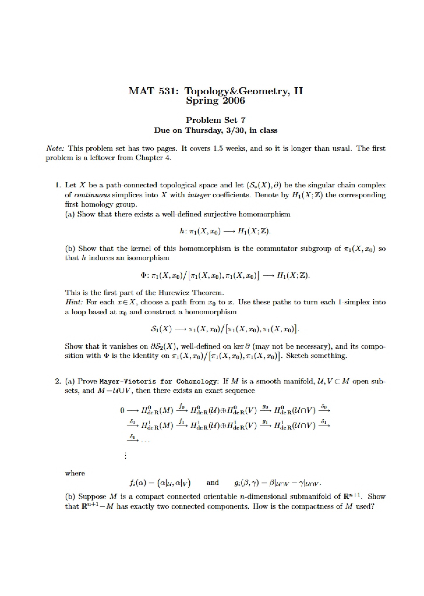 Set of Problems 7