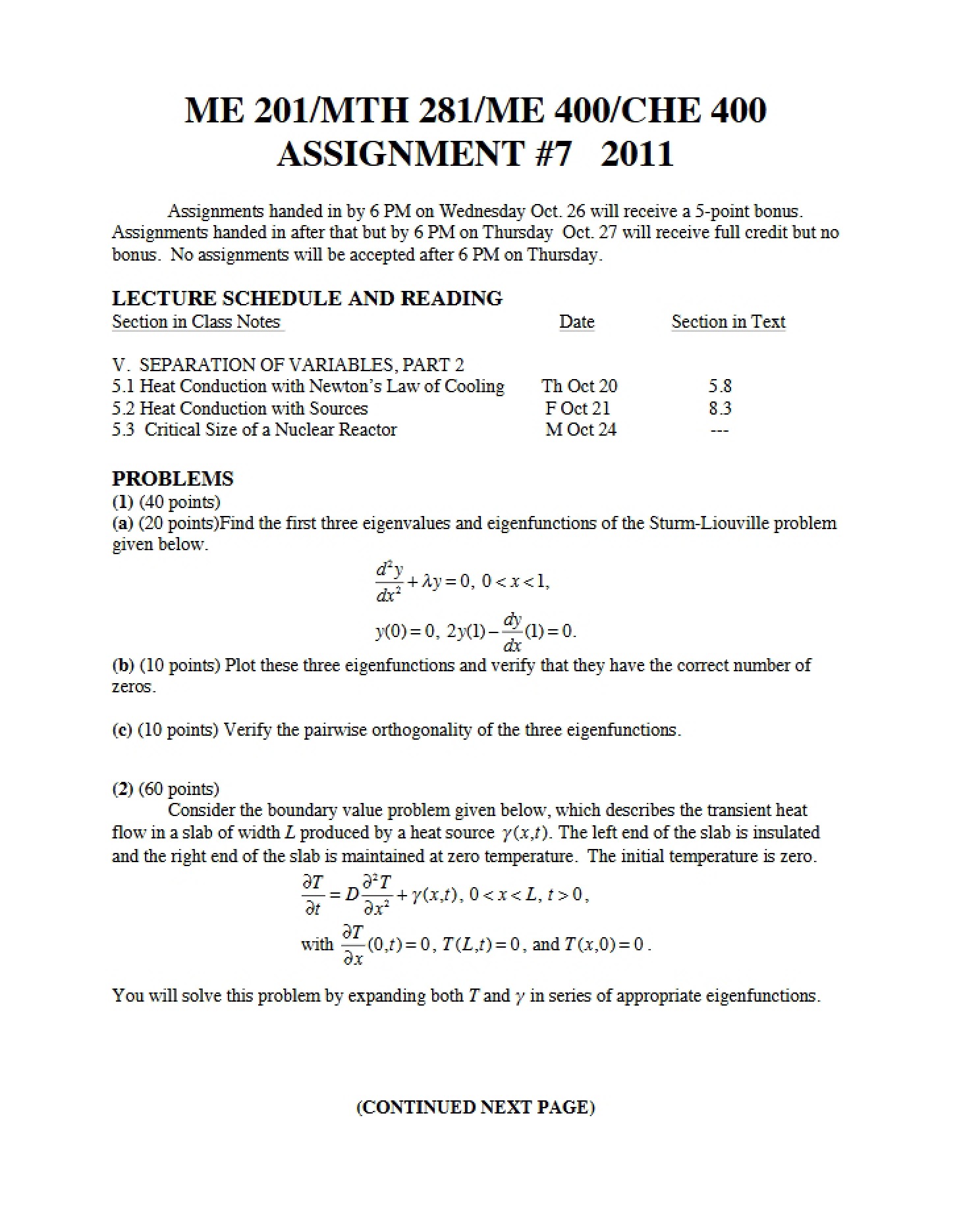Seventh Assignment (ME 201)