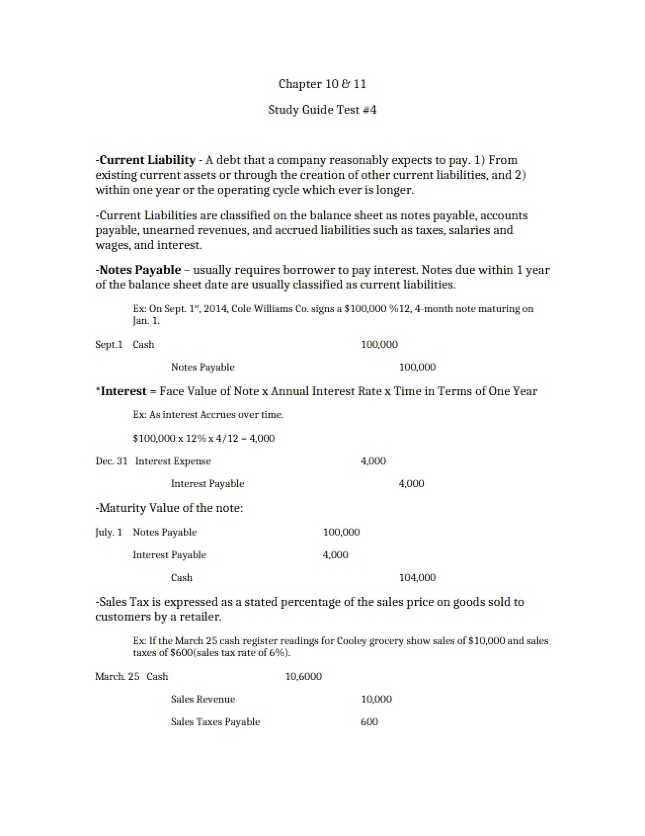 Overview of Current Liabilities