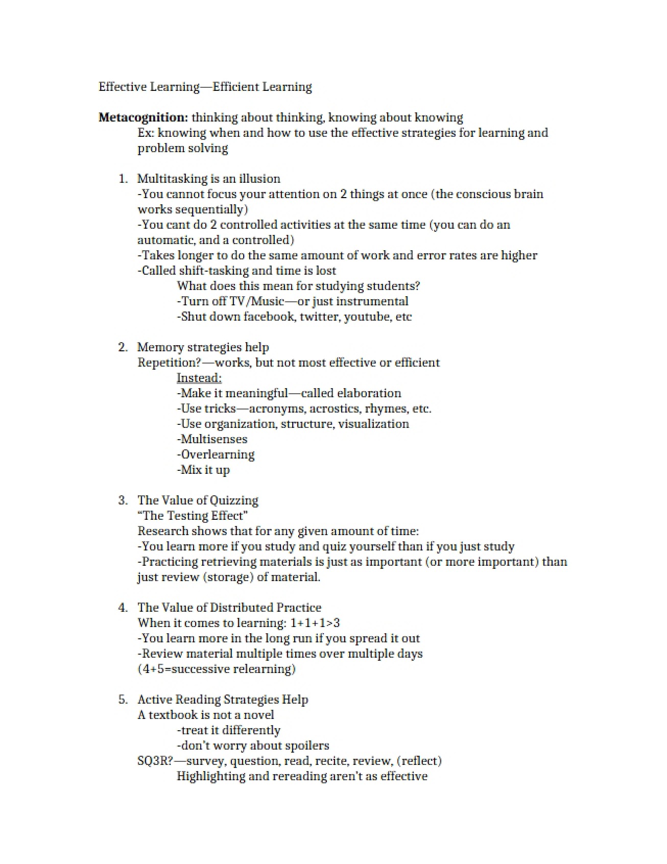Concepts of Metacognition - PSYC 11762