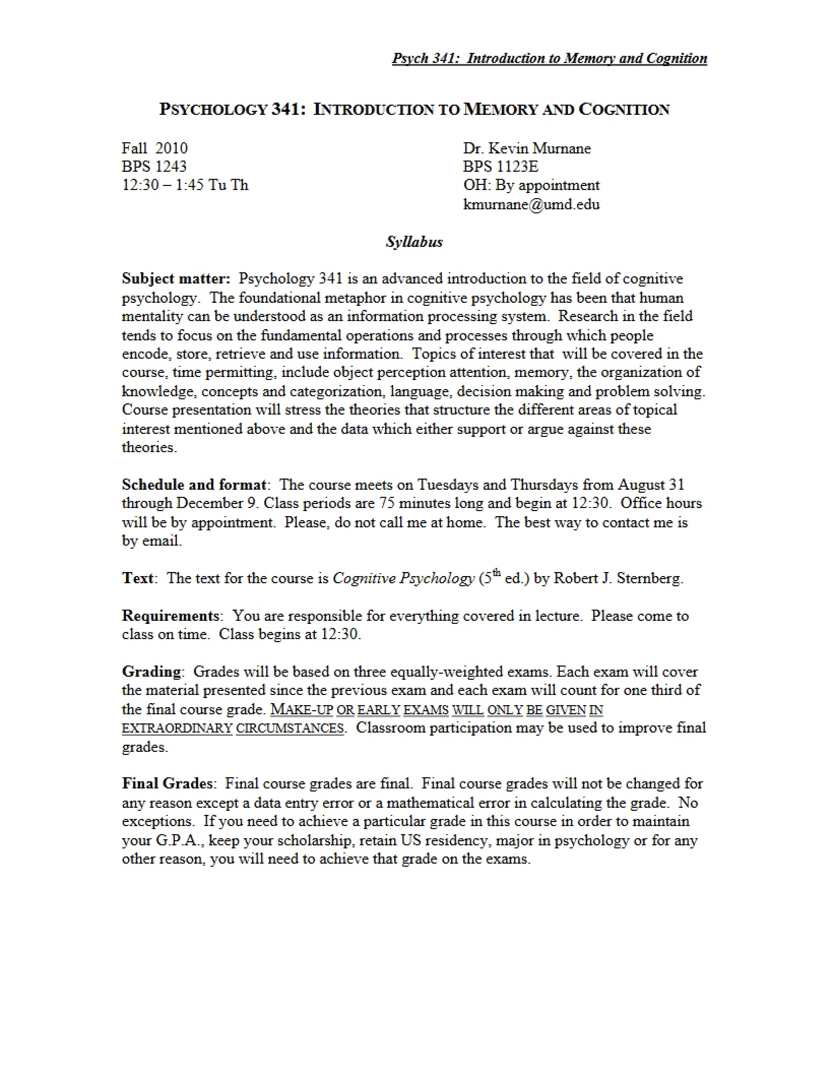 Course Syllabus