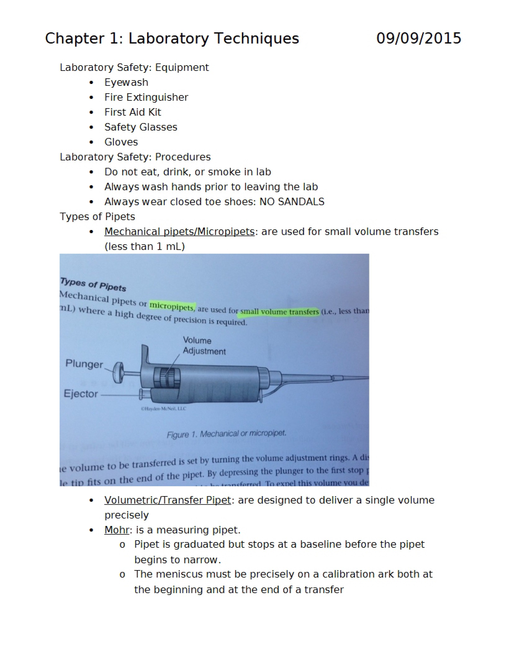 Lab Techniques Chapter 1