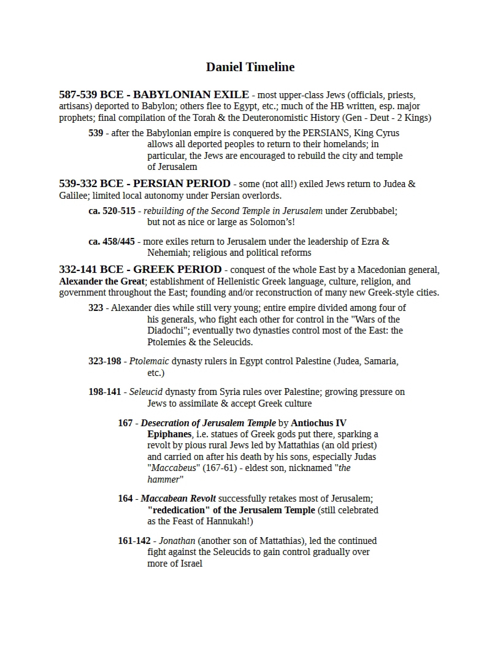 Notes on Old Testament II