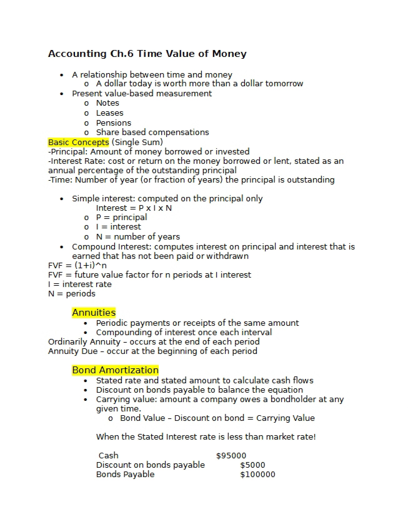 Time Value of Money in Accounting A Look at Chapter 6