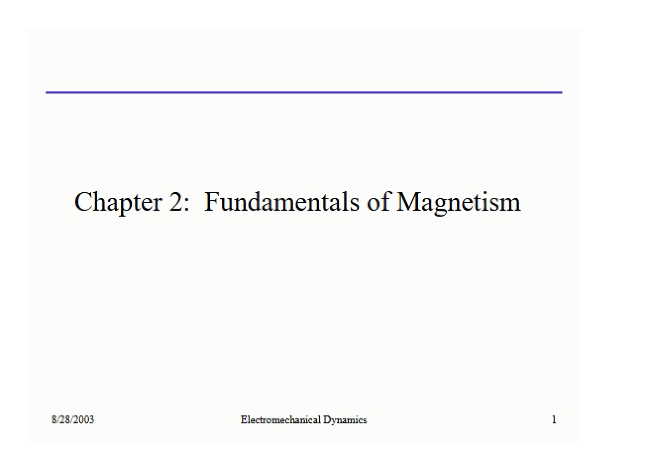 Second Lecture covering Magnetism Fundamentals