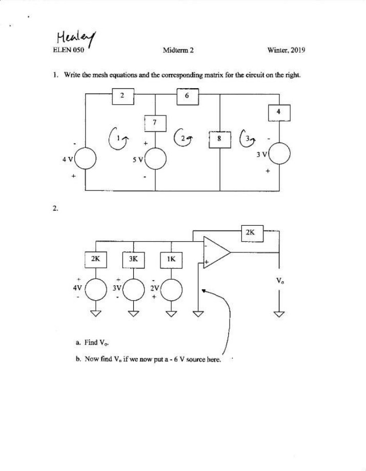 ELEN 050 - Electric Circuits I