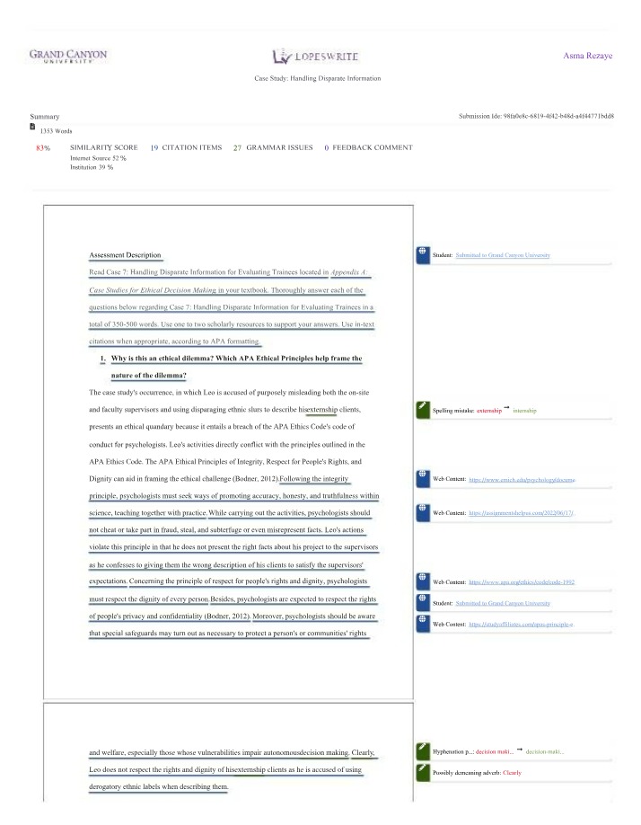 Part A - Handling Disparate Information