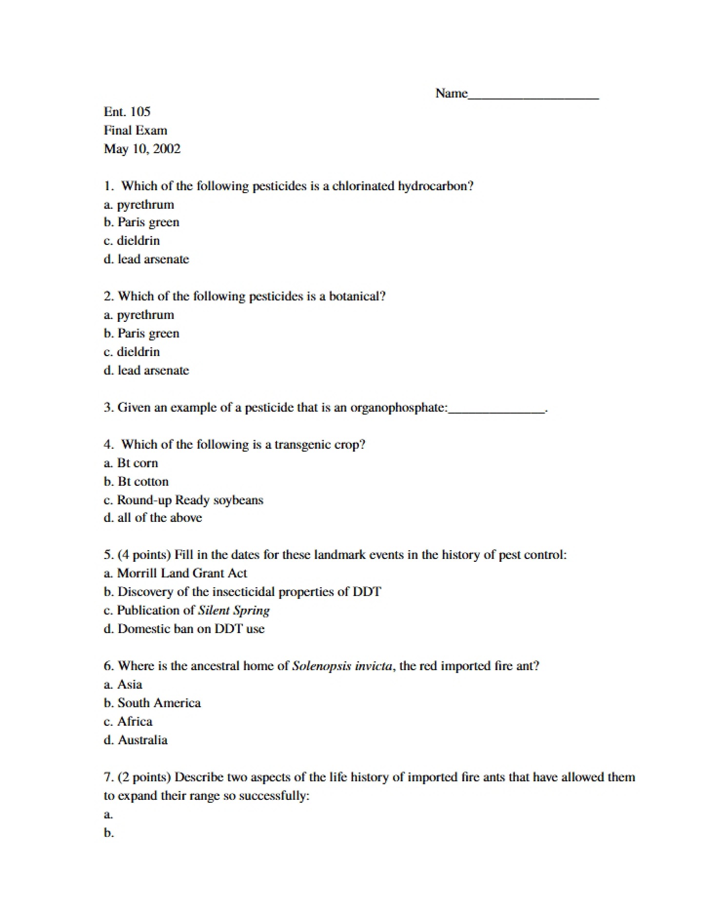 Final Examination